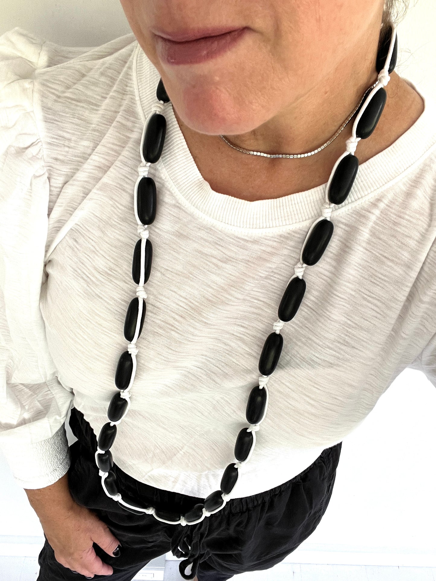Coal Midi on White Cord