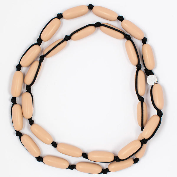 Evie Marques Midi necklace Caramel on black cord