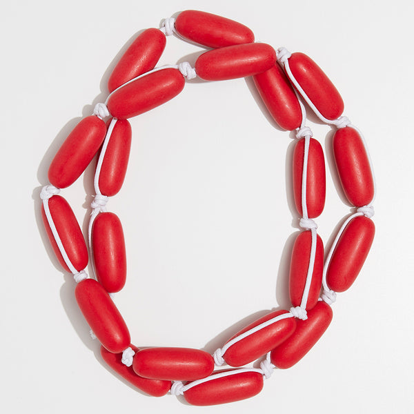 Evie Marques Endless Summer necklace Cherry Pie on white cord