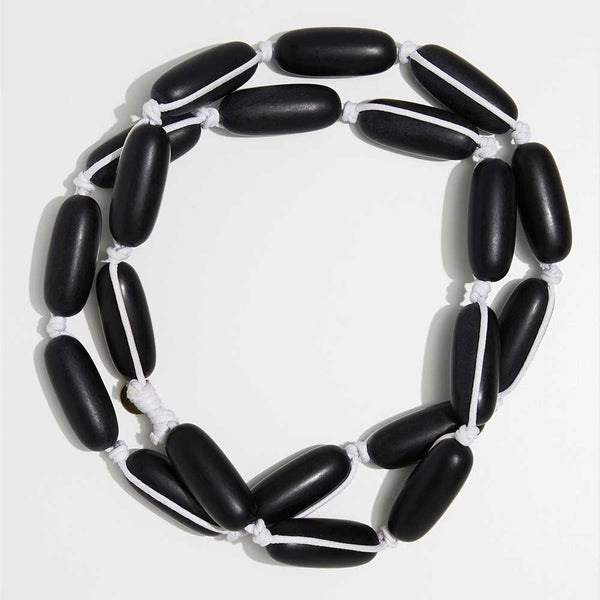 Evie Marques Endless Summer necklace Coal on white cord
