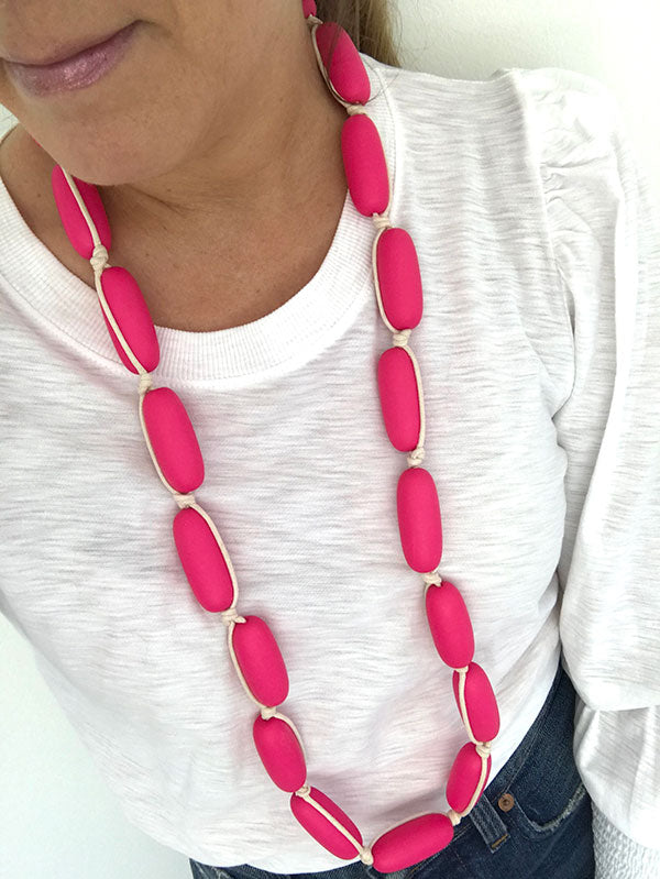 Evie Marques Endless Summer necklace Party on white cord