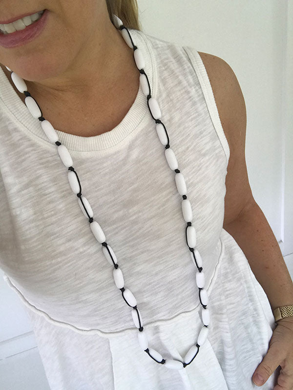 Evie Marques Mini necklace Marshmallow on black cord