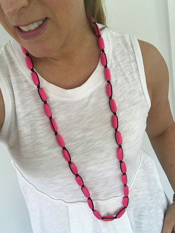 Evie Marques Mini necklace Party on black cord