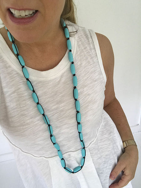 Evie Marques Mini necklace Pool on black cord