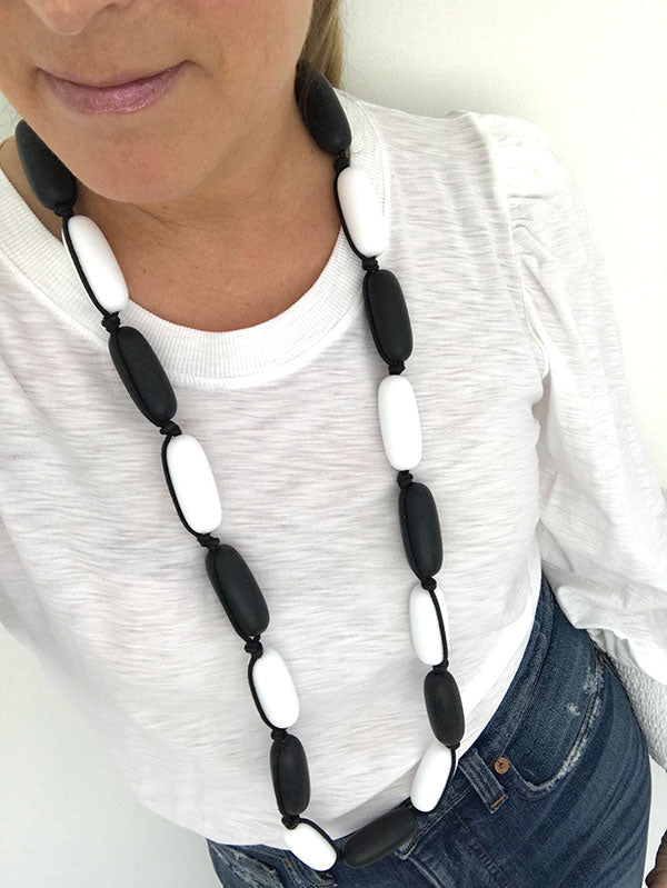 Evie Marques Original necklace Checker Board on black cord