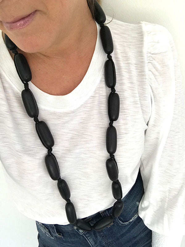 Evie Marques Original necklace Coal on black cord
