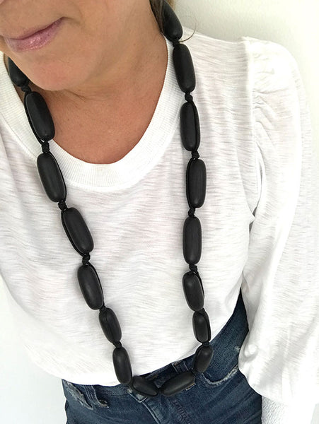Evie Marques Original necklace Coal on black cord