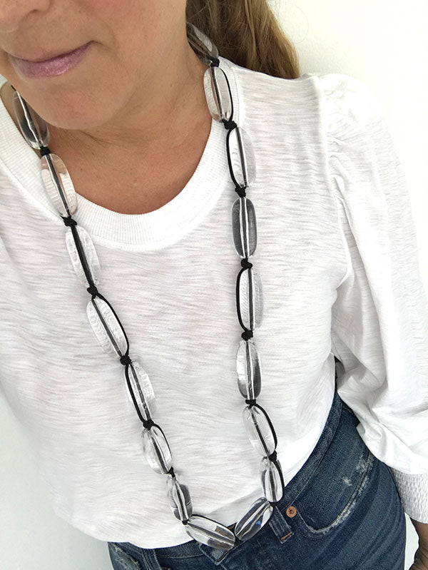Evie Marques Original necklace Water on black cord