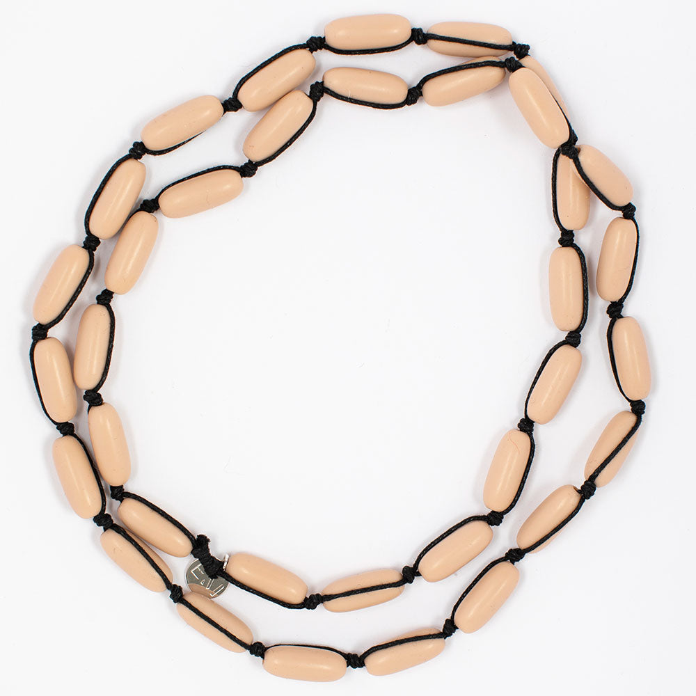 Evie Marques Mini necklace Caramel on black cord