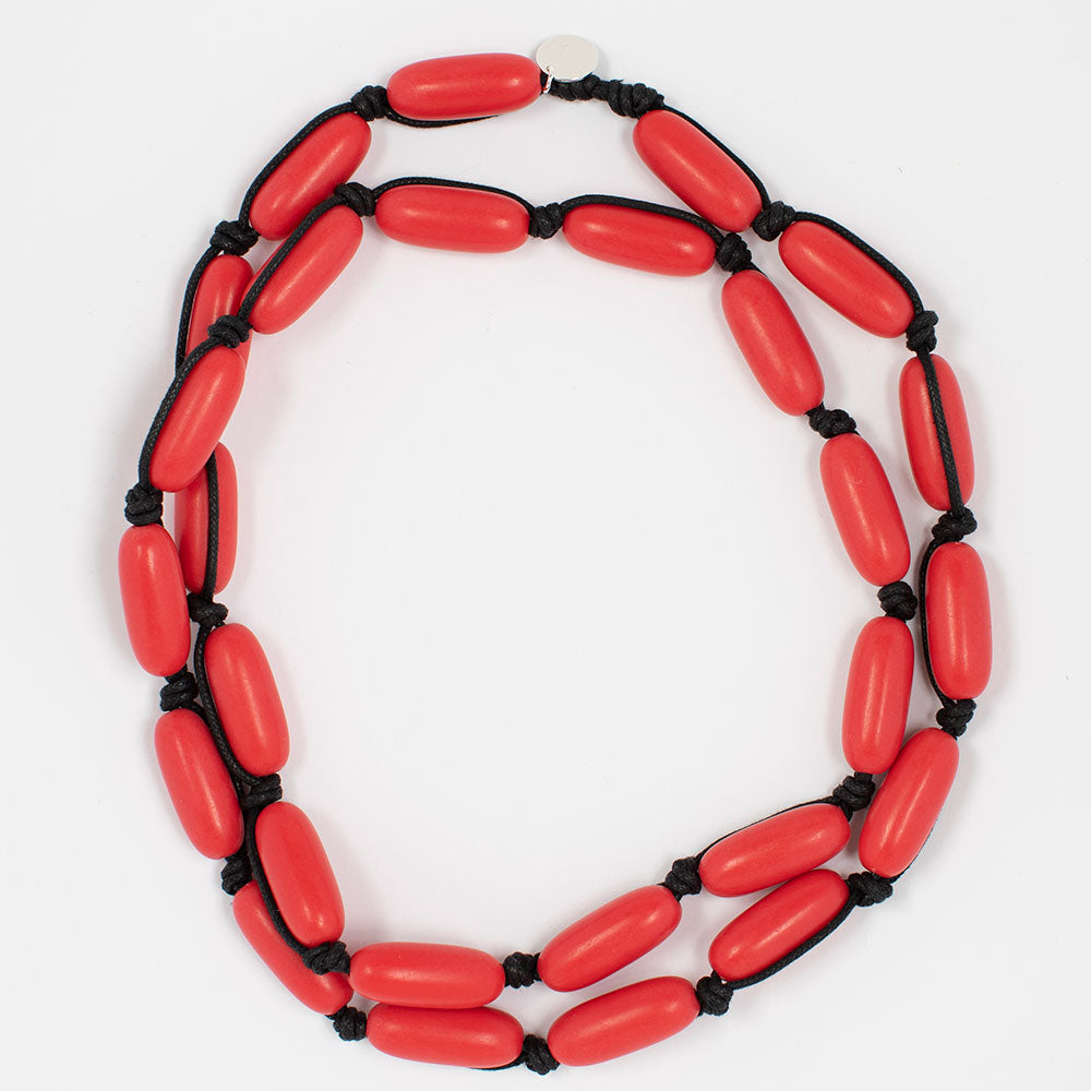 Evie Marques Midi necklace Cherry Pie on black cord