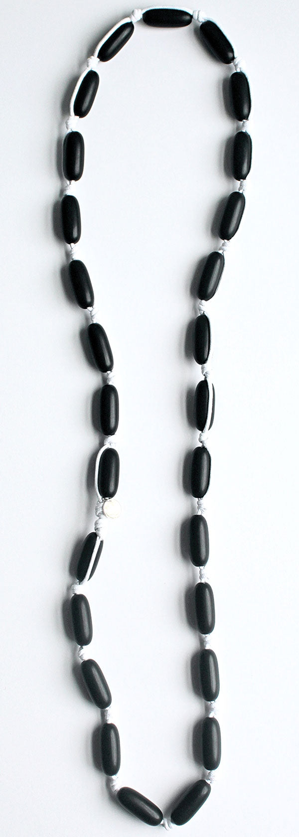 Evie Marques Midi necklace Coal on white cord