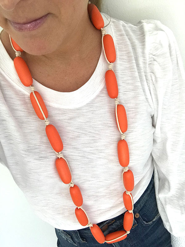 Evie Marques Endless Summer necklace Tangy on white cord