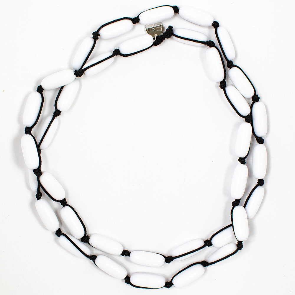 Evie Marques Mini necklace Marshmallow on black cord