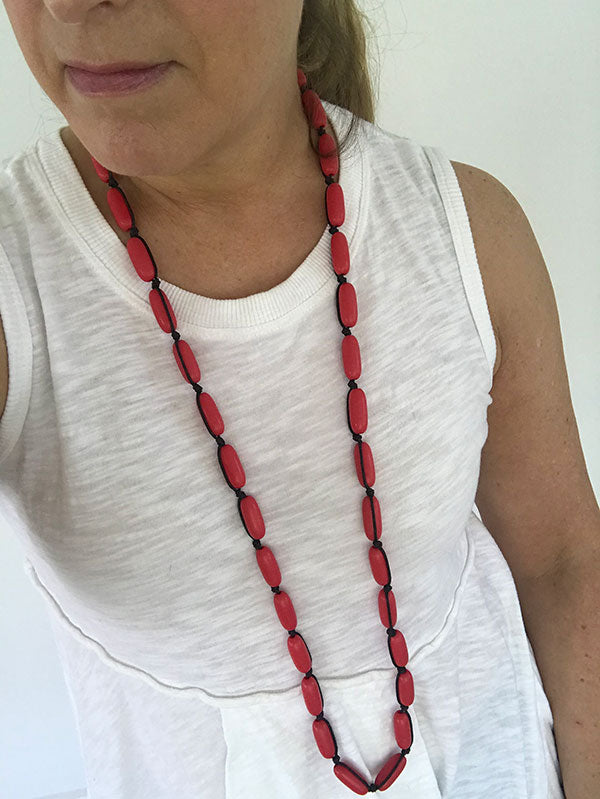 Evie Marques Mini necklace Cherry Pie on black cord
