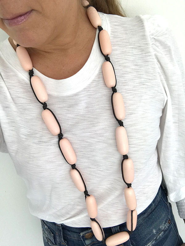 Evie Marques Original necklace Blush on black cord