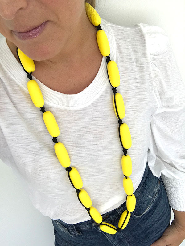 Evie Marques Original necklace Canary on black cord