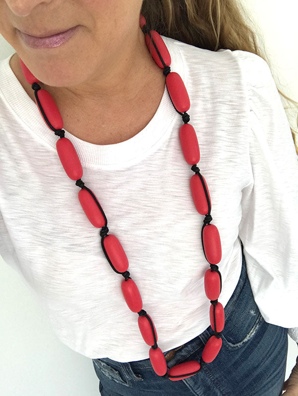 Evie Marques Original necklace Cherry Pie on black cord