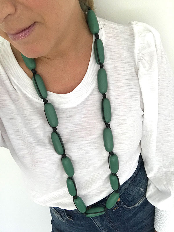 Evie Marques Original necklace Grass on black cord