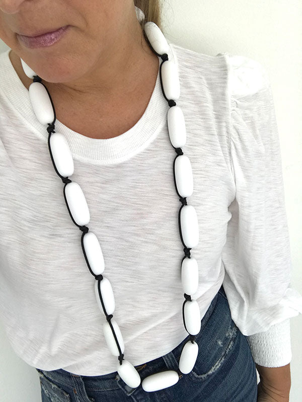 Evie Marques Original necklace Marshmallow on black cord